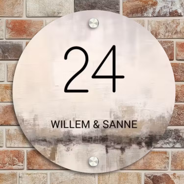 Naambordje voordeur - Rond - Geschilderd - Klassiek — 4