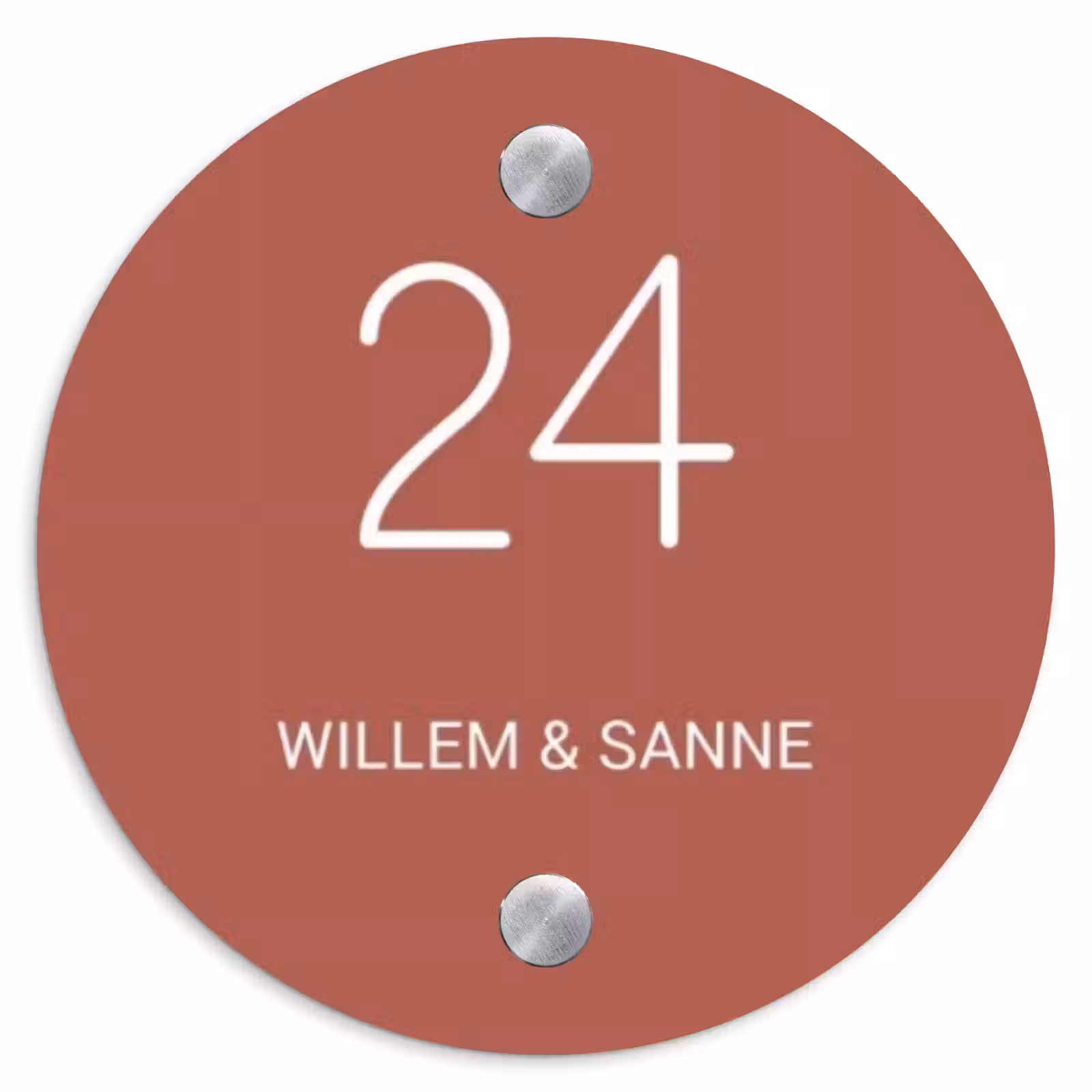 Naambordje voordeur - Rond - Terracotta - Klassiek — 1