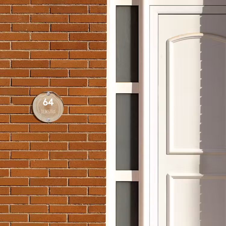 Naambordje voordeur - Rond - Boomschijf - Modern — 3