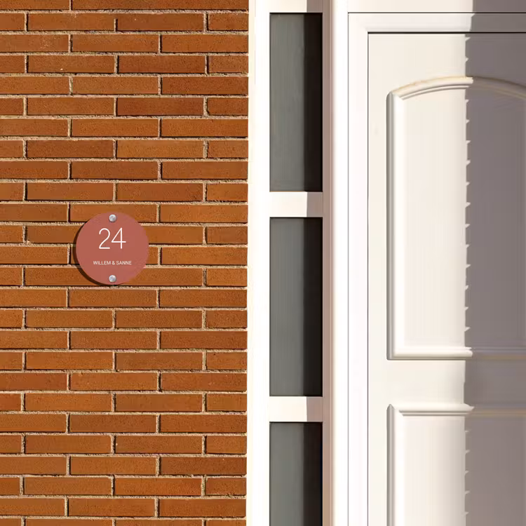 Naambordje voordeur - Rond - Terracotta - Klassiek — 3