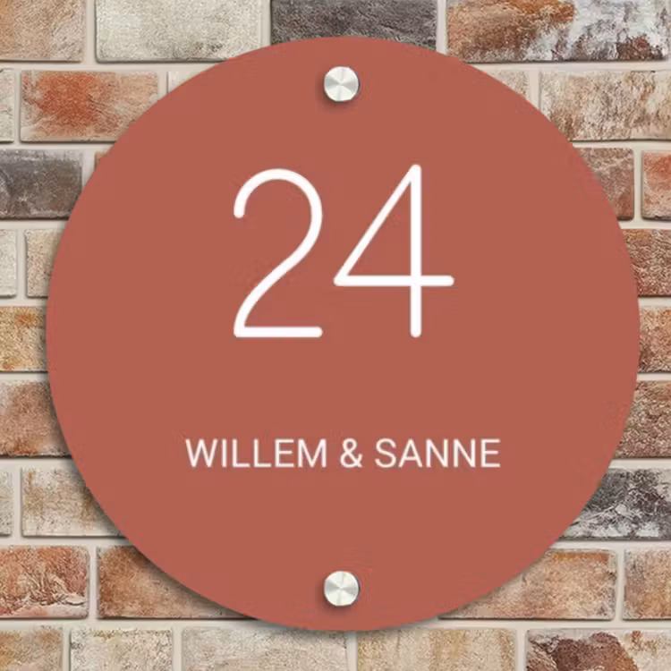Naambordje voordeur - Rond - Terracotta - Klassiek — 4