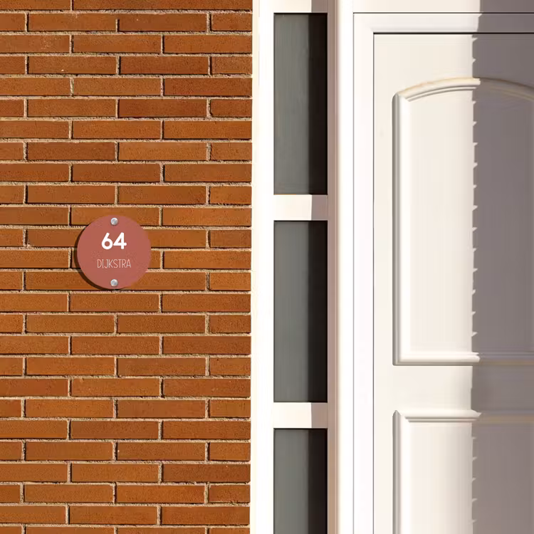 Naambordje voordeur - Rond - Terracotta - Modern — 3