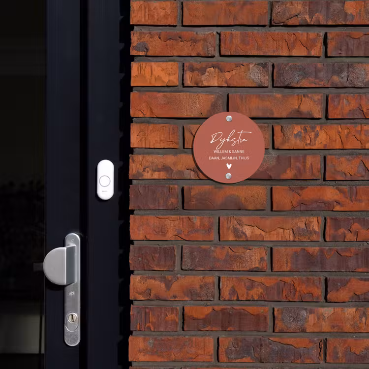 Naambordje voordeur - Rond - Terracotta - Sierlijk — 2