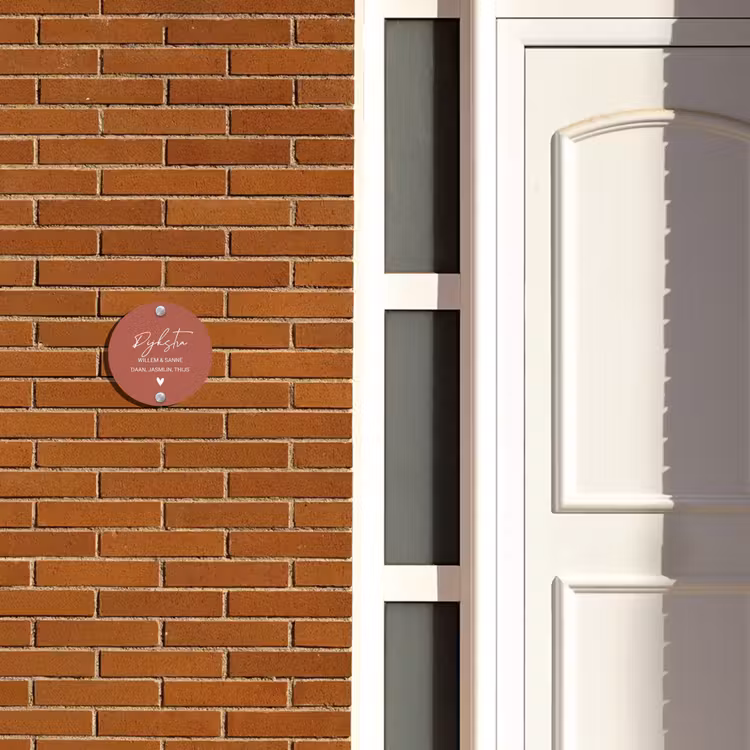 Naambordje voordeur - Rond - Terracotta - Sierlijk — 3