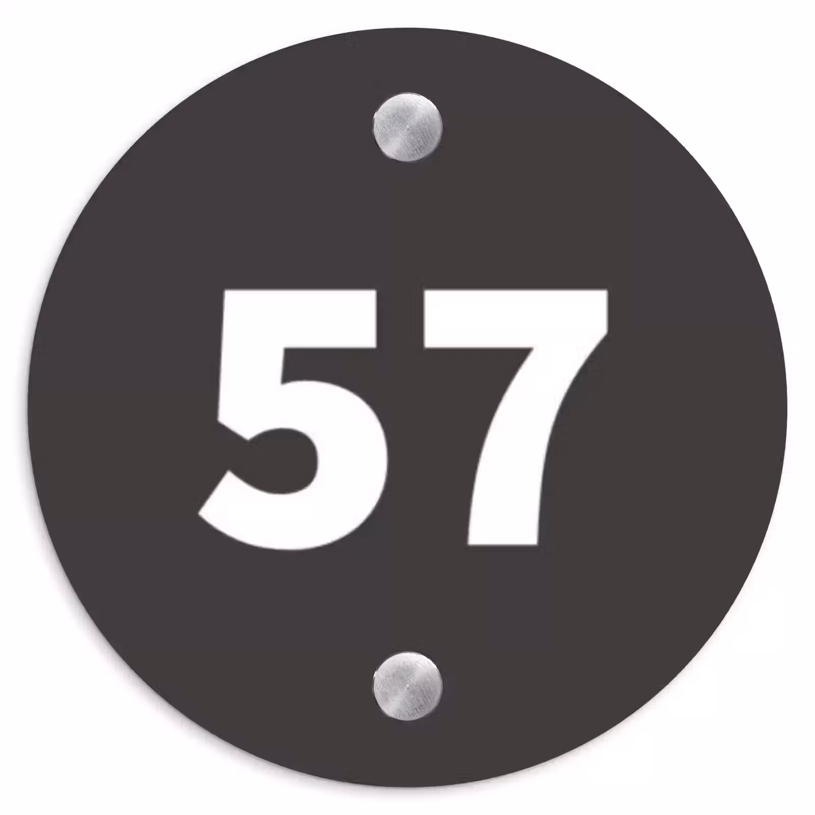 Naambordje voordeur - Rond - Donkergrijs - Traditioneel — 1