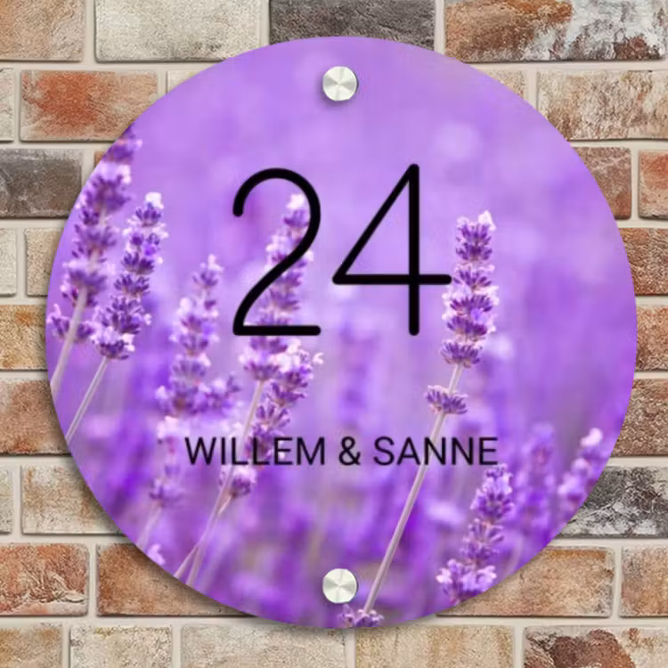 Naambordje voordeur - Rond - Lavendel - Klassiek — 4