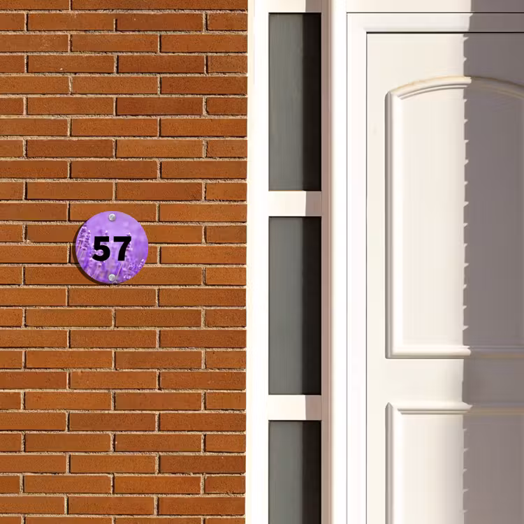 Naambordje voordeur - Rond - Lavendel - Traditioneel — 3