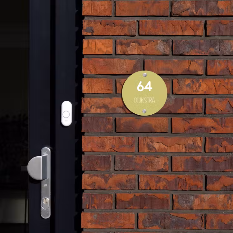 Naambordje voordeur - Rond - Lichtgroen - Modern — 2