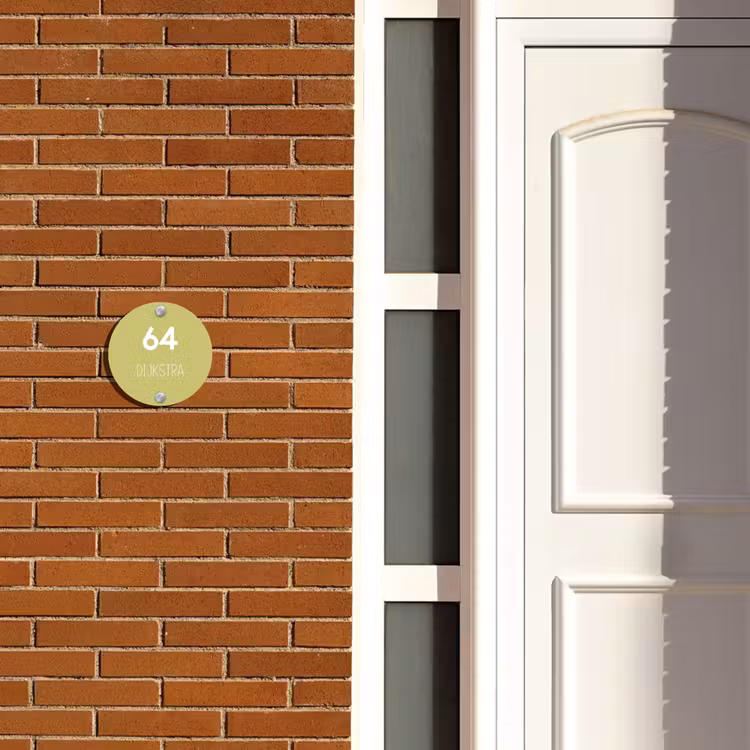 Naambordje voordeur - Rond - Lichtgroen - Modern — 3