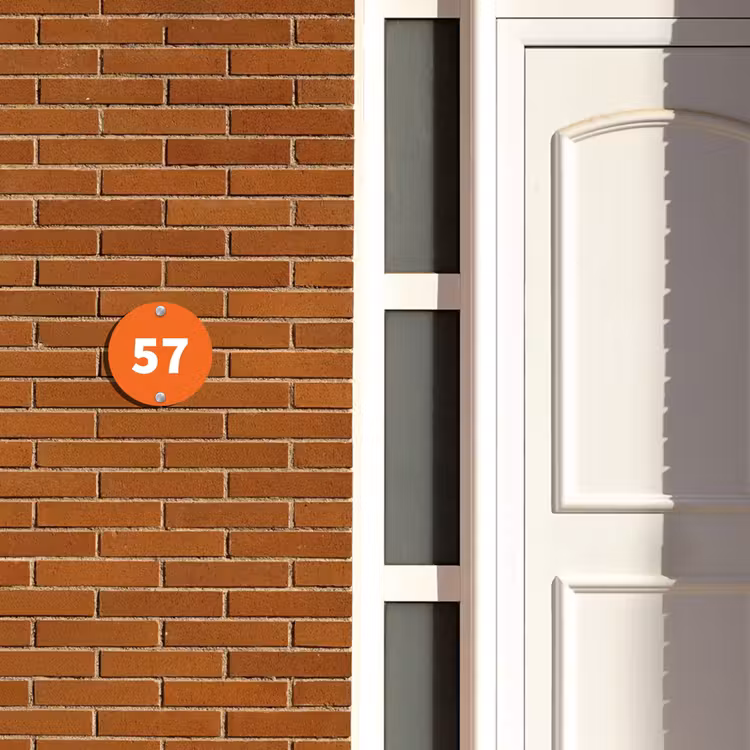 Naambordje voordeur - Rond - Oranje - Traditioneel — 3