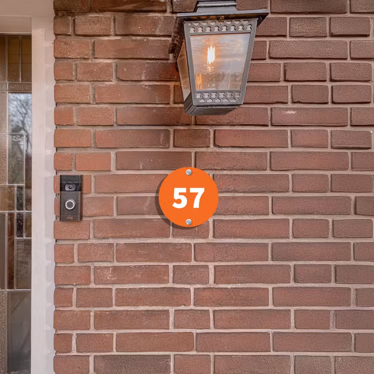 Naambordje voordeur - Rond - Oranje - Traditioneel — 5