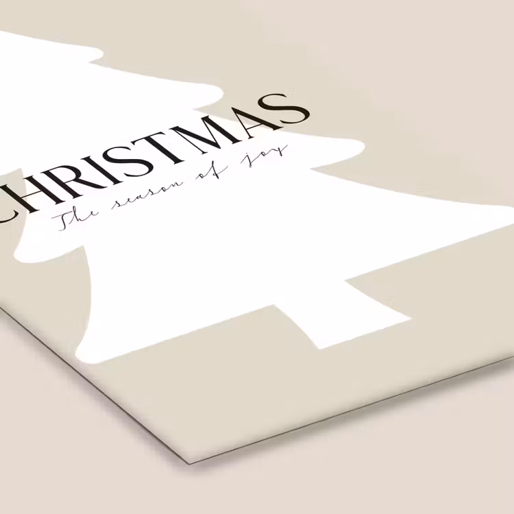 Poster met lijst - Kerstboom - Japandi - Christmas - Beige — 7