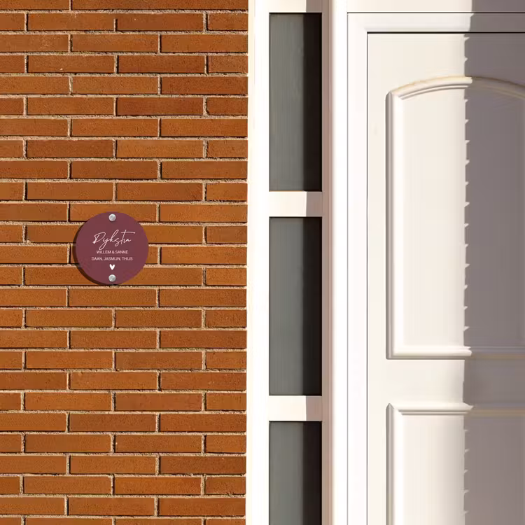 Naambordje voordeur - Rond - Bordeauxrood - Sierlijk — 3