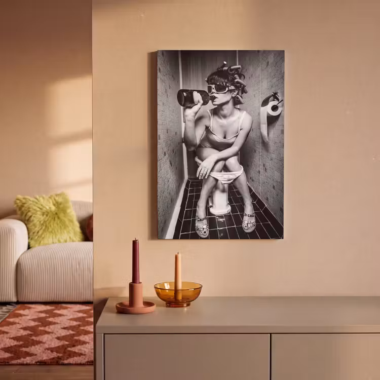 Canvas schilderij - Vrouw - Drank - Krulspelden — 2