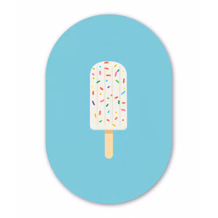 Muurovaal - aluminium - Ijsje - Stokje - Sprinkles - Lichtblauw — 1