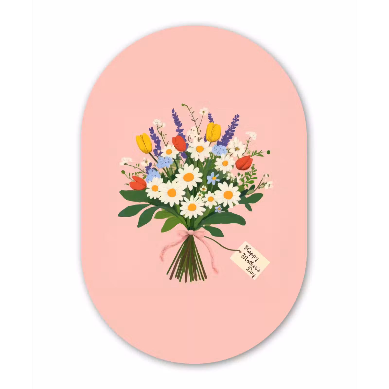 Muurovaal - aluminium - Bloemen - Lint - Kaartje — 1