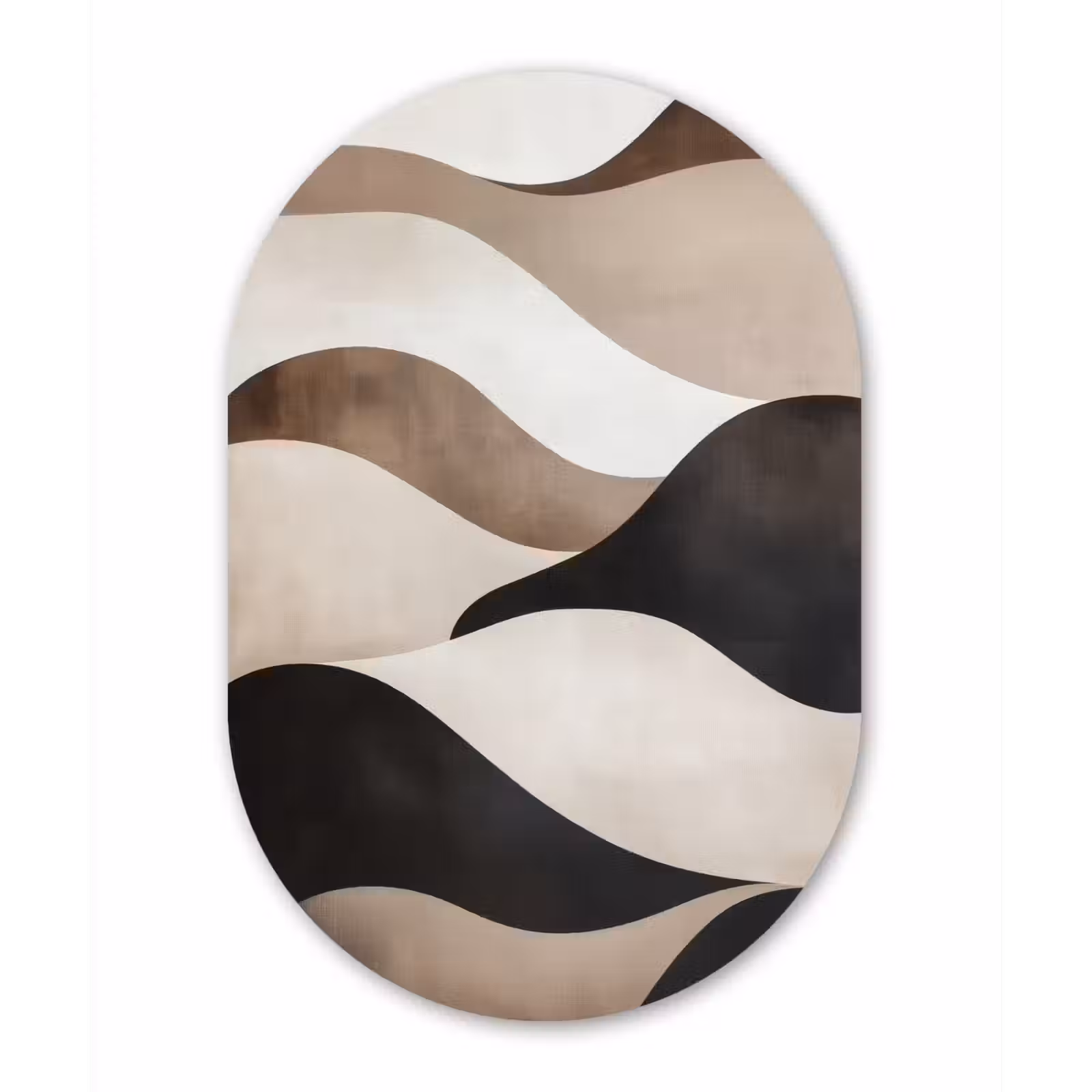 Muurovaal - aluminium - Golven - Abstract - Beige — 1