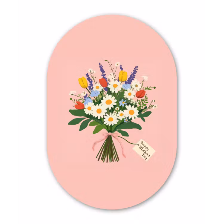 Muurovaal - aluminium - Bloemen - Lint - Kaartje — 1