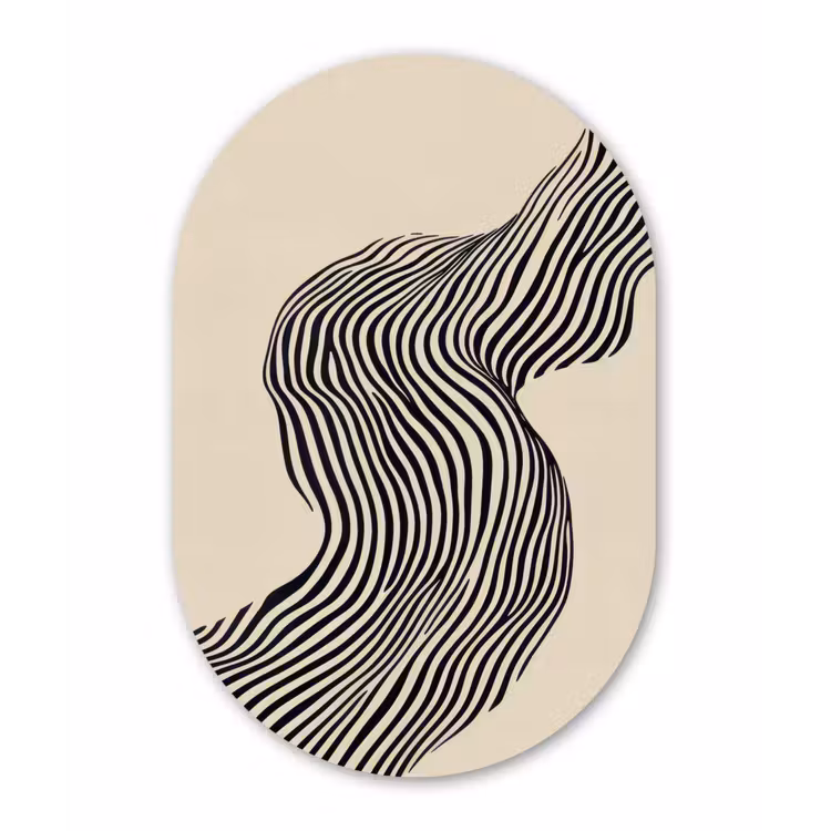 Muurovaal - aluminium - Golvend - Lijnen - Abstract - Silhouet — 1
