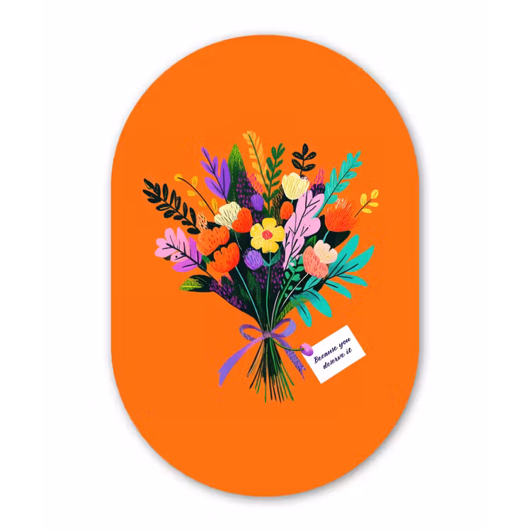 Muurovaal - aluminium - Kaartje - Boeket - Bloemen — 1