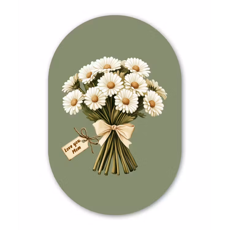 Muurovaal - aluminium - Lint - Boeket - Groen - Quote — 1