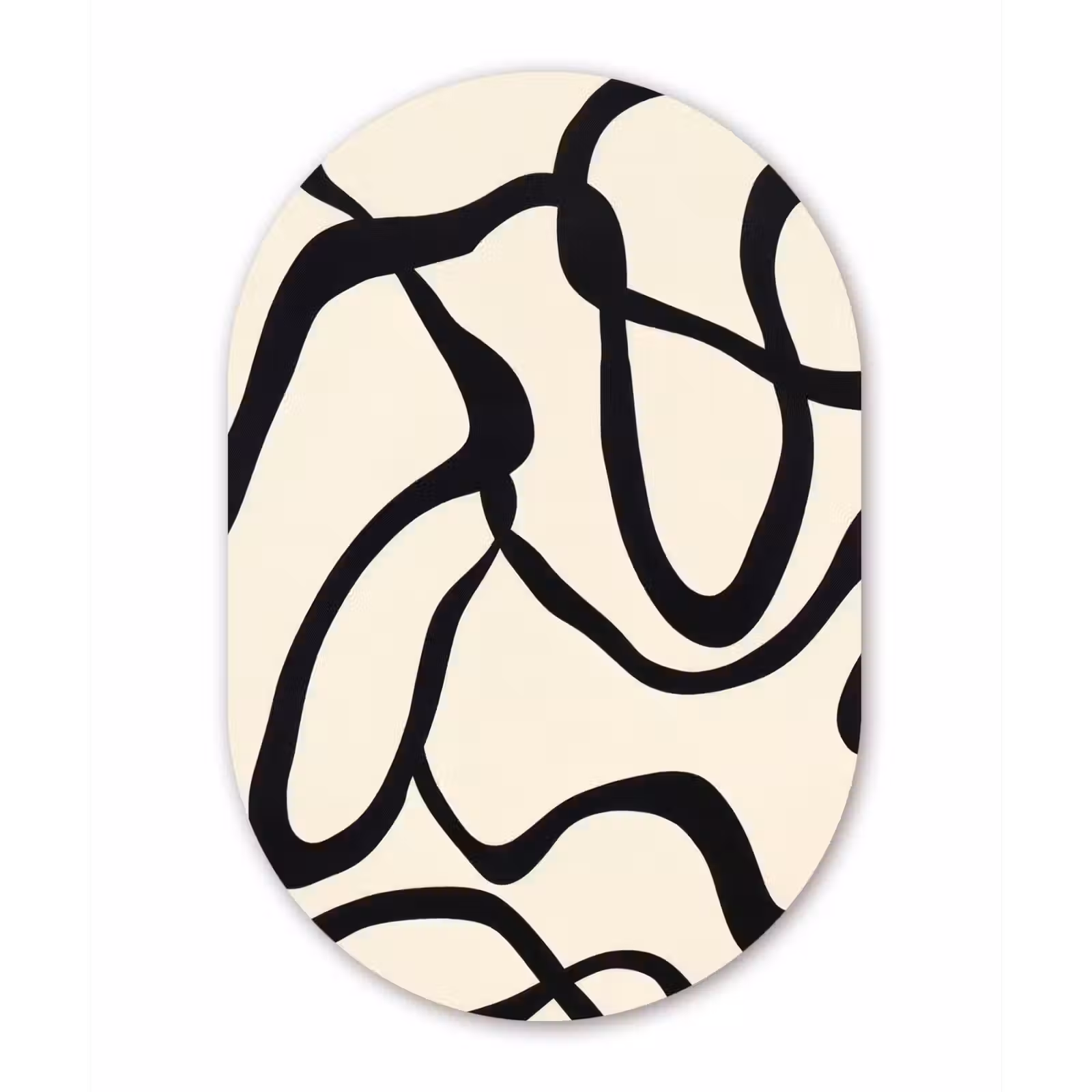 Muurovaal - aluminium - Abstract - Lijnen - Modern - Beige — 1