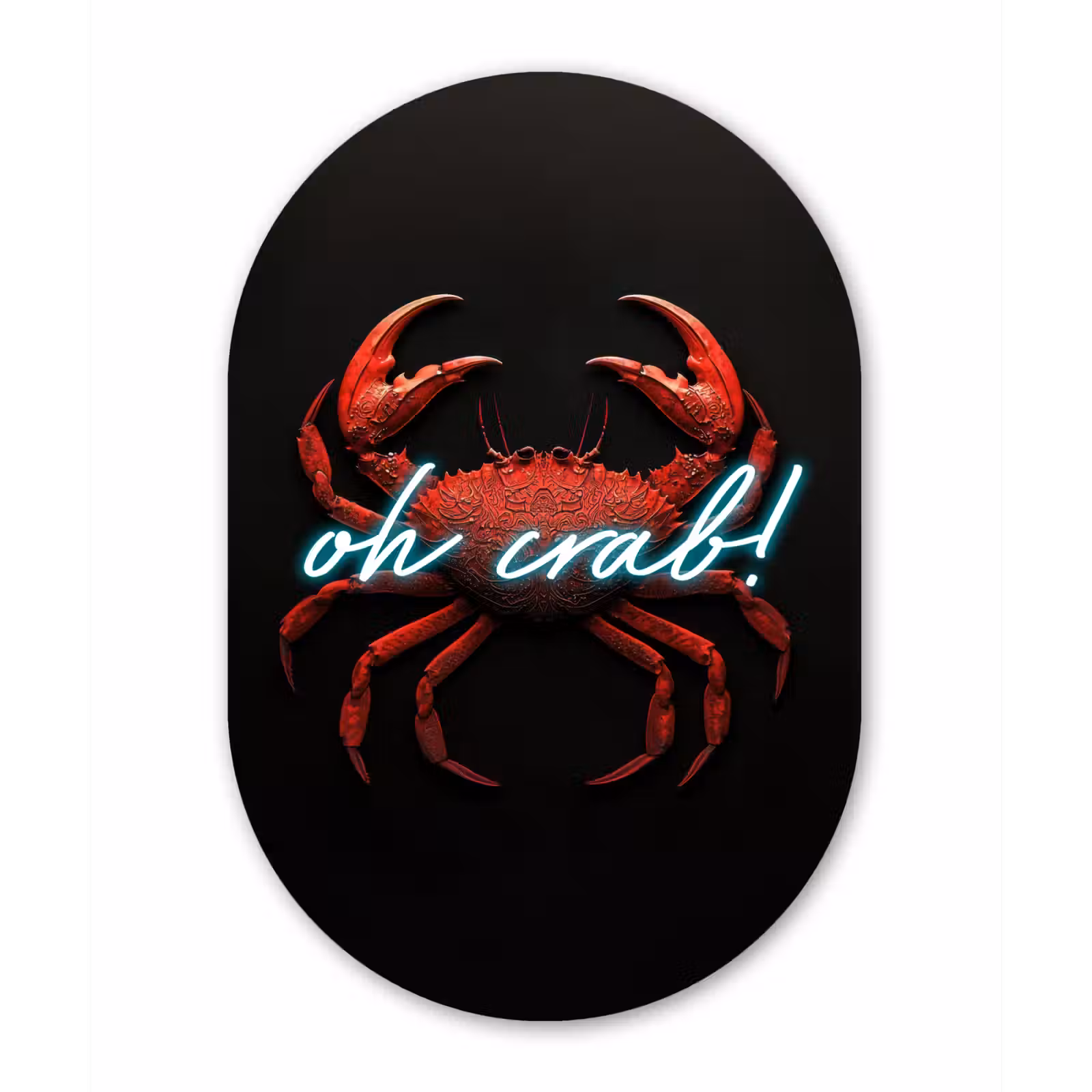 Muurovaal - aluminium - Krab - Rood - Neon - Quote — 1