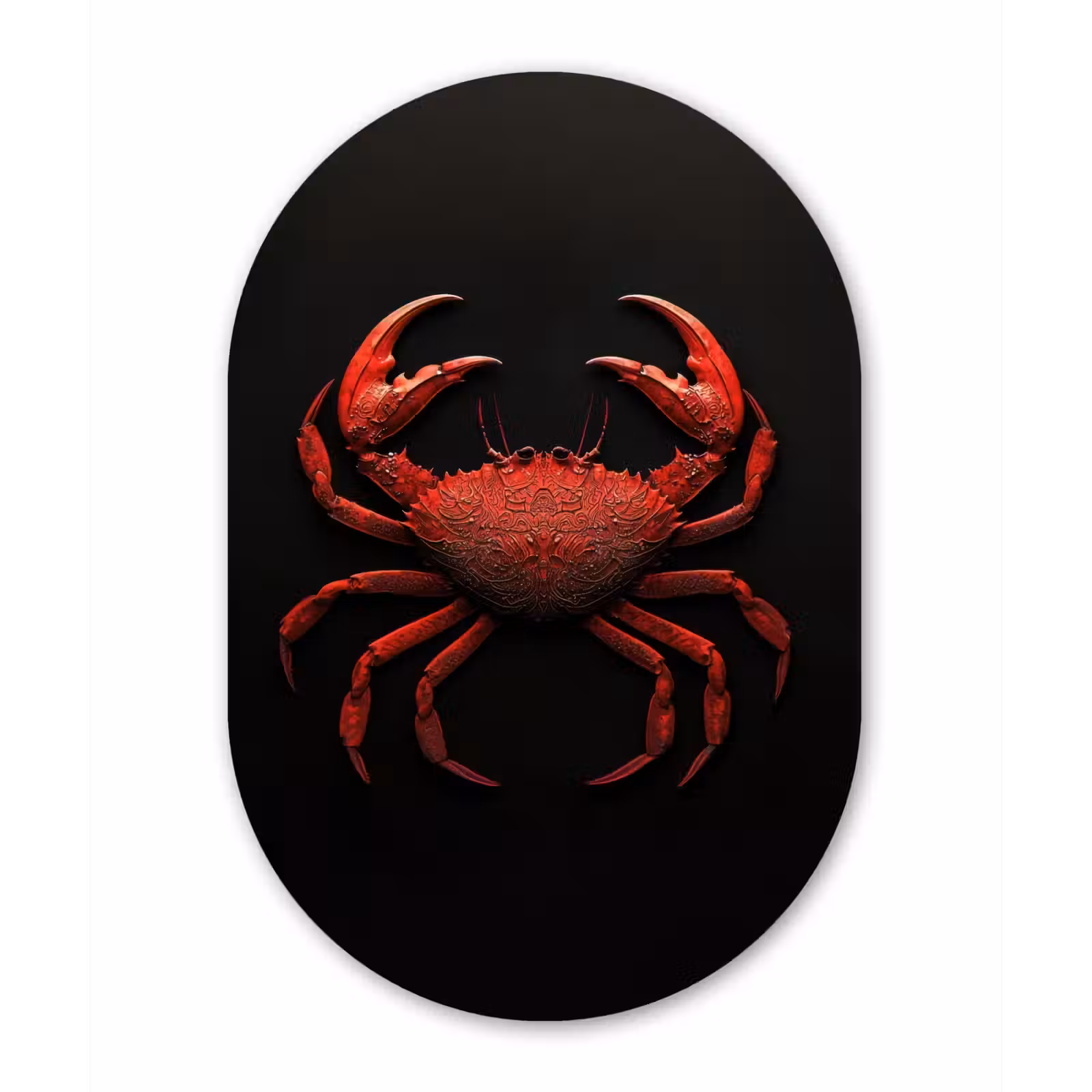 Muurovaal - aluminium - Krab - Rood - Vissen - Schaaldieren — 1