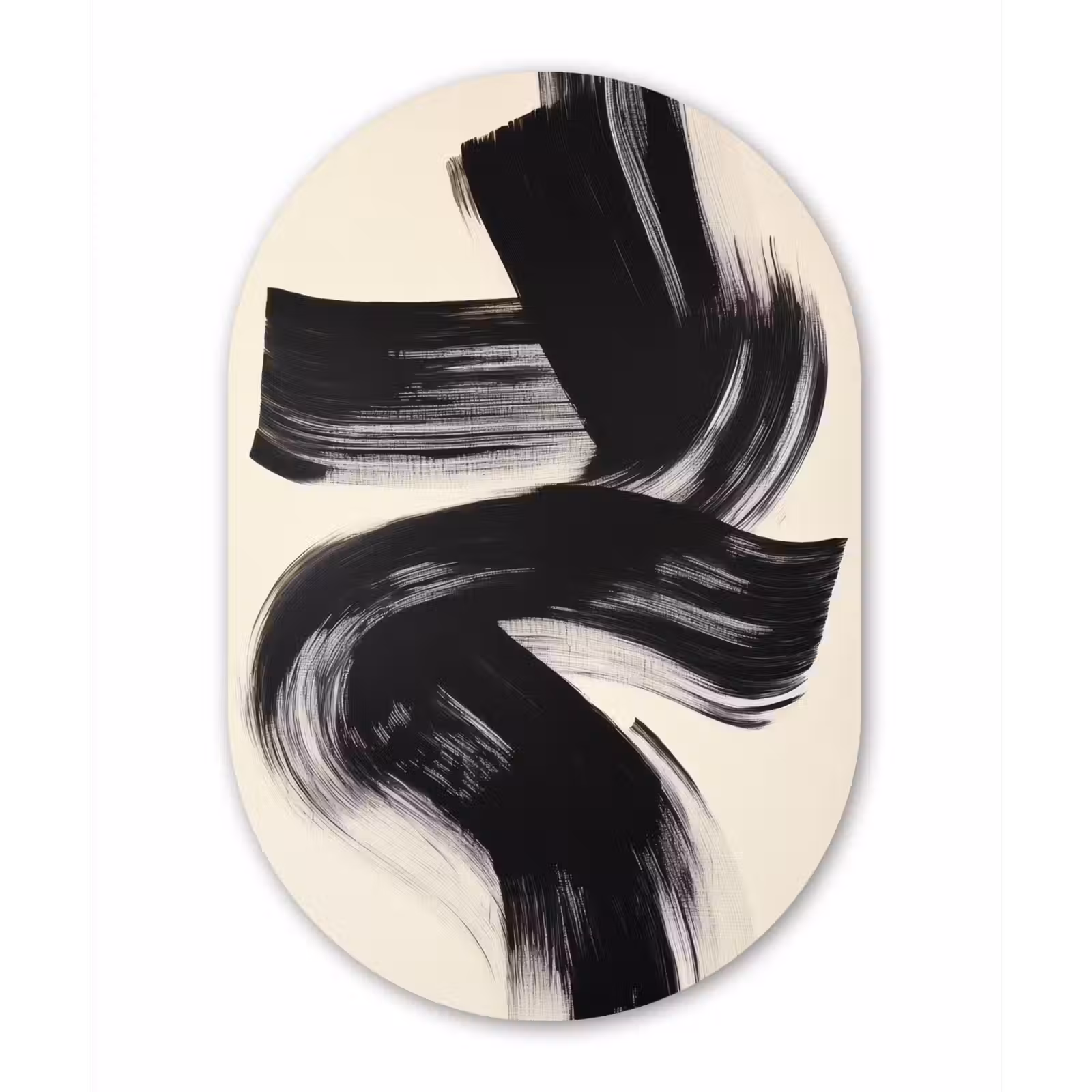 Muurovaal - aluminium - Strepen - Zwart - Abstract — 1