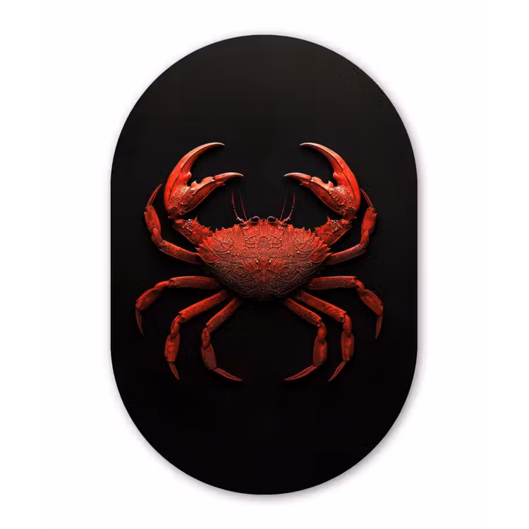 Muurovaal - aluminium - Krab - Rood - Vissen - Schaaldieren — 1