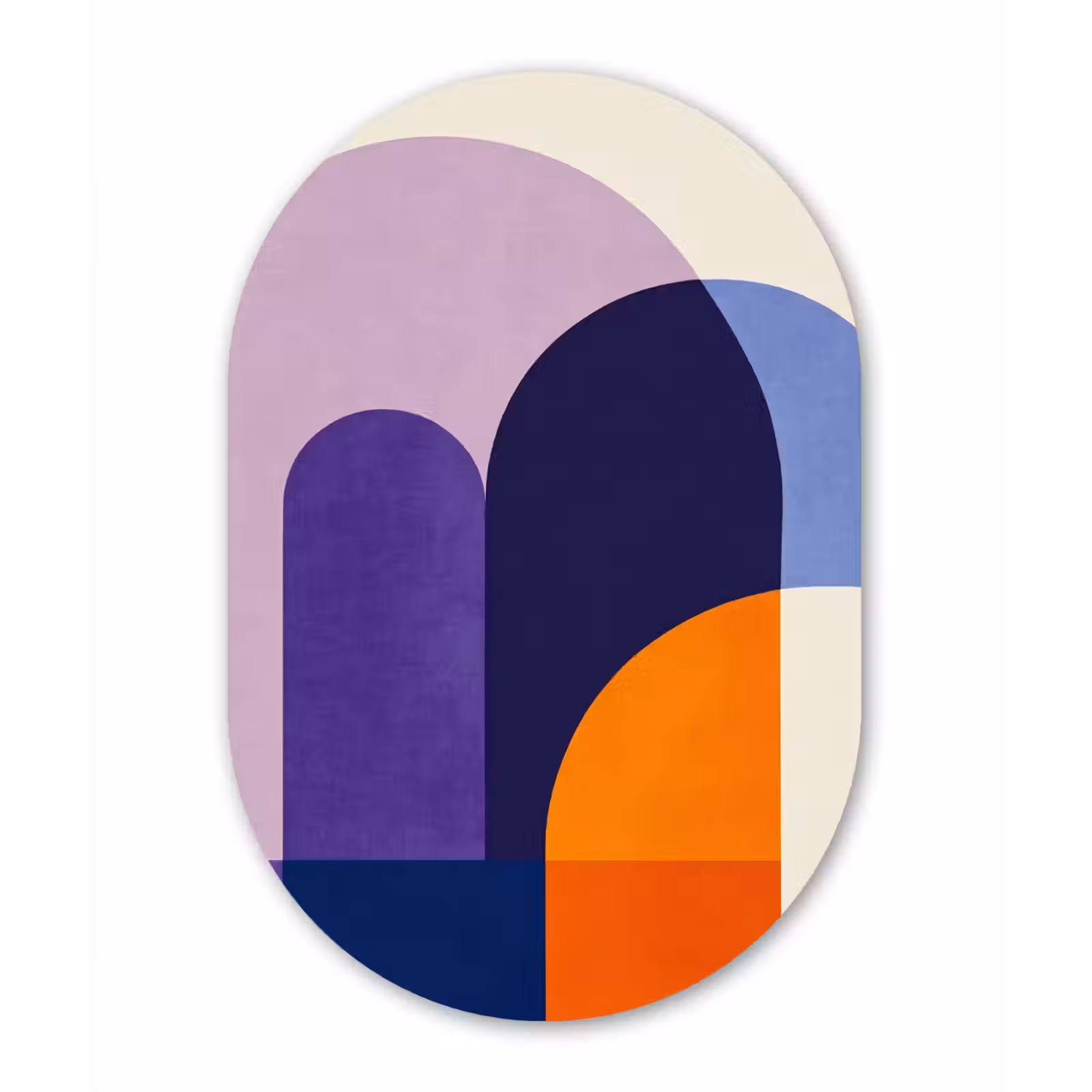 Muurovaal - aluminium - Vormen - Abstract - Grafisch - Oranje — 1