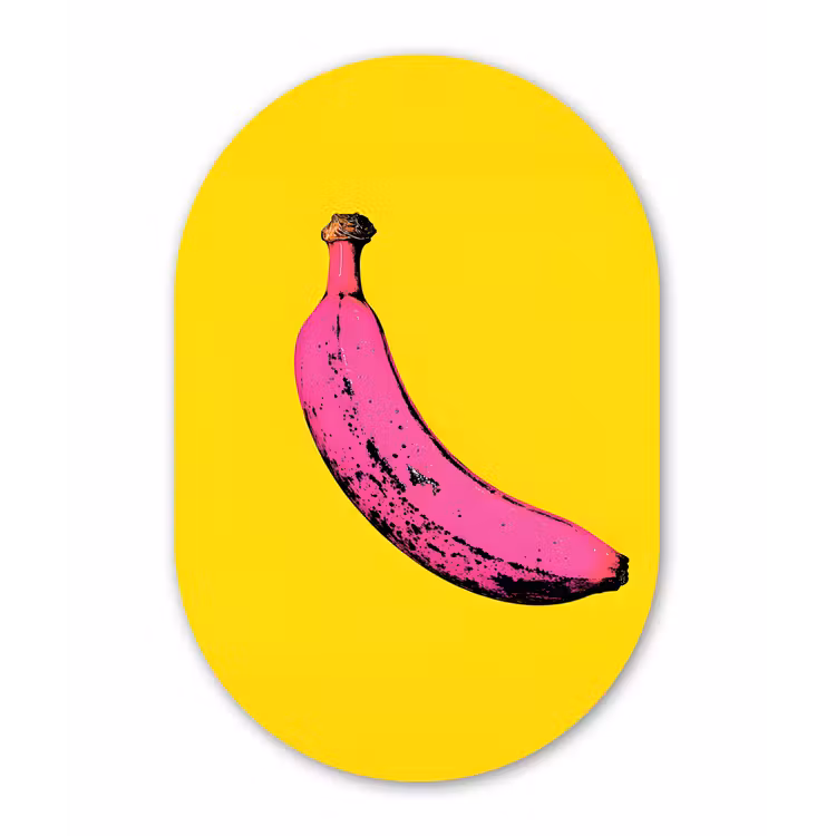 Muurovaal - aluminium - Banaan - Grafisch - Geel — 1