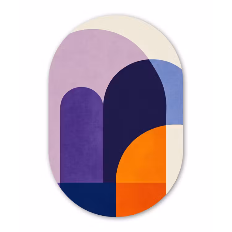 Muurovaal - aluminium - Vormen - Abstract - Grafisch - Oranje — 1
