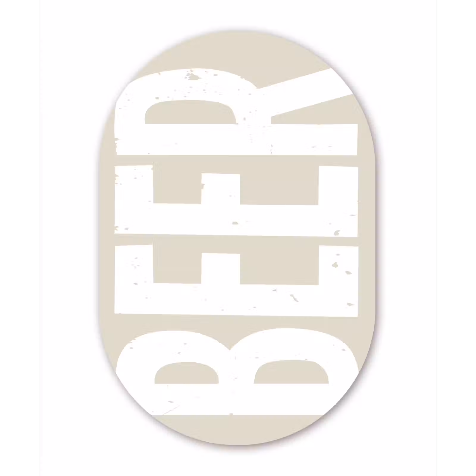 Muurovaal - aluminium - Beer - Japandi - Beige - Decoratie — 1