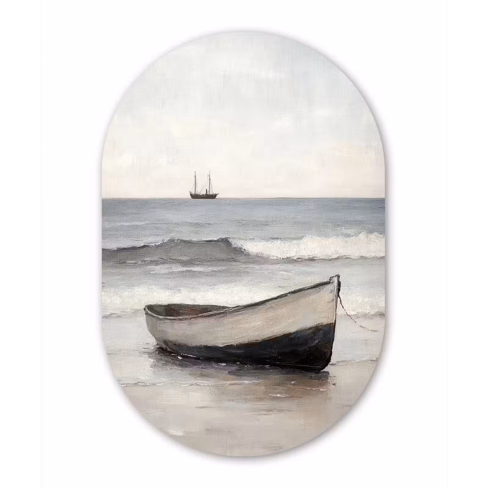Muurovaal - aluminium - Roeiboot - Zee - Horizon — 1