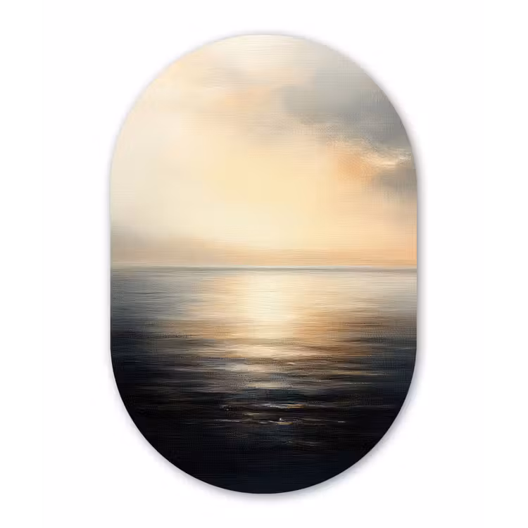 Muurovaal - aluminium - Zon - Horizon - Zee — 1