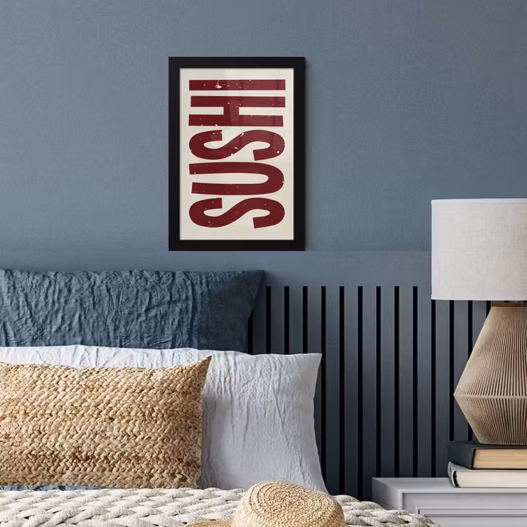 Poster met lijst - Sushi - Rood - Japandi - Decoratie — 3