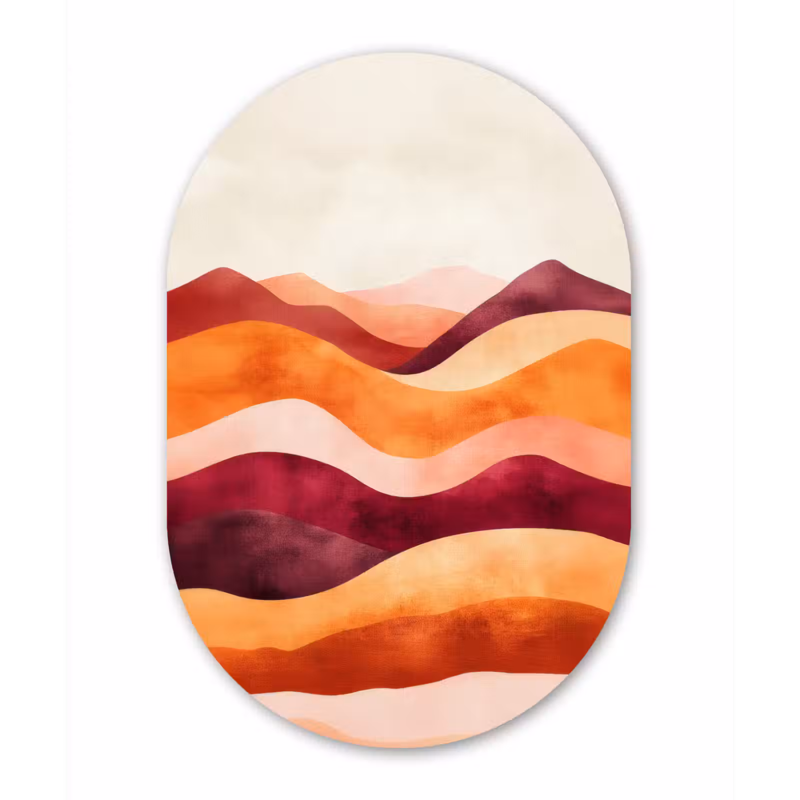 Muurovaal - aluminium - Abstract - Landschap - Golven — 1