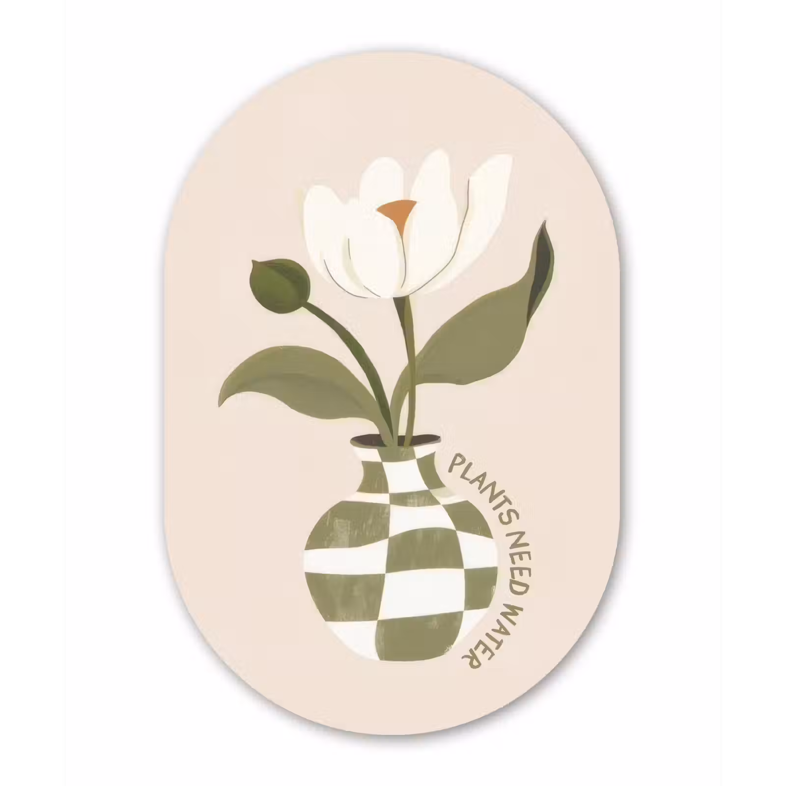 Muurovaal - aluminium - Bloem - Wit - Vaas - Quote — 1