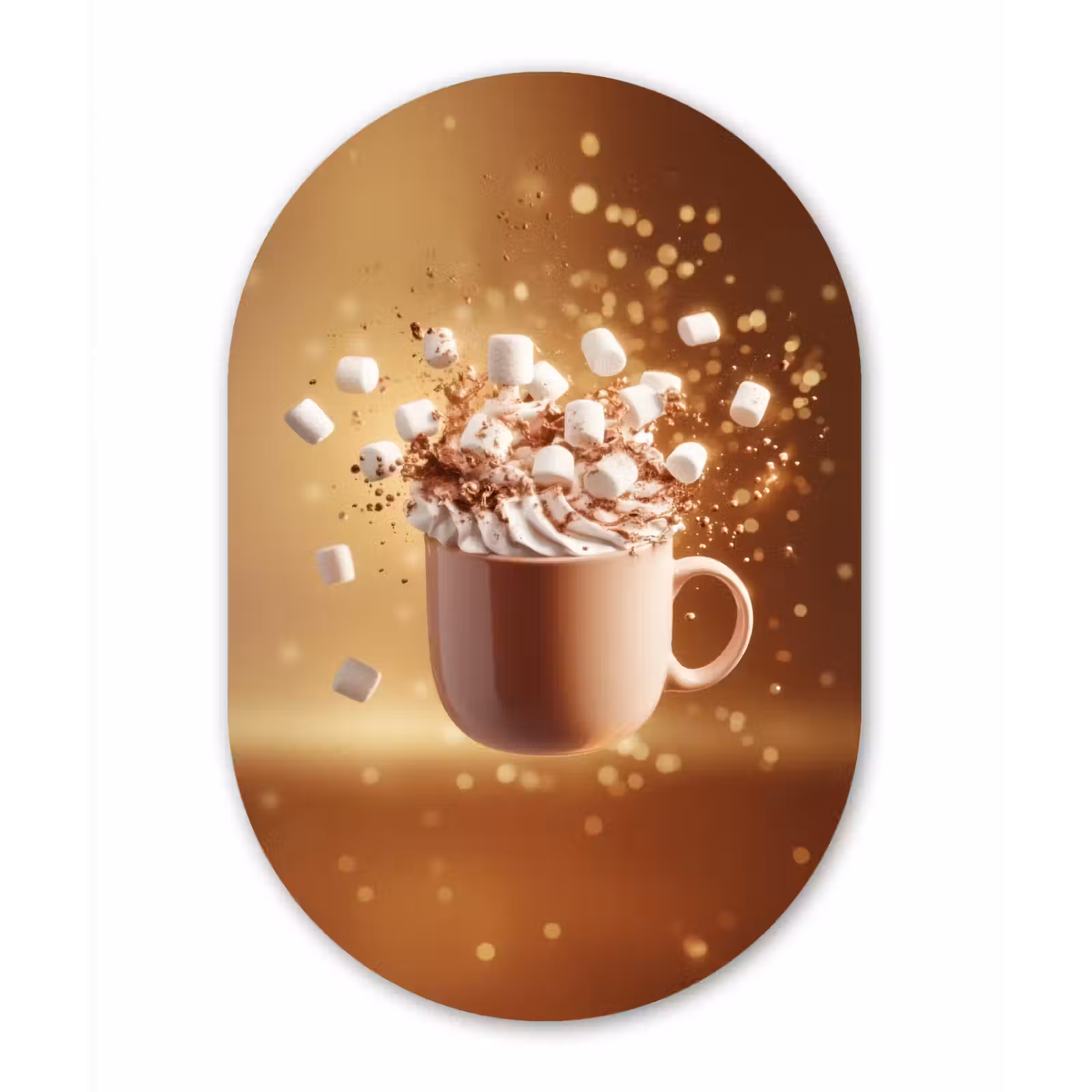 Muurovaal - aluminium - Chocomelk - Drinken - Warm - Bruin — 1