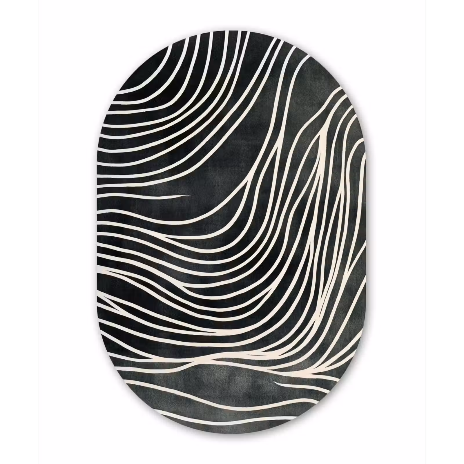 Muurovaal - aluminium - Lijnen - Patroon - Abstract - Wit — 1