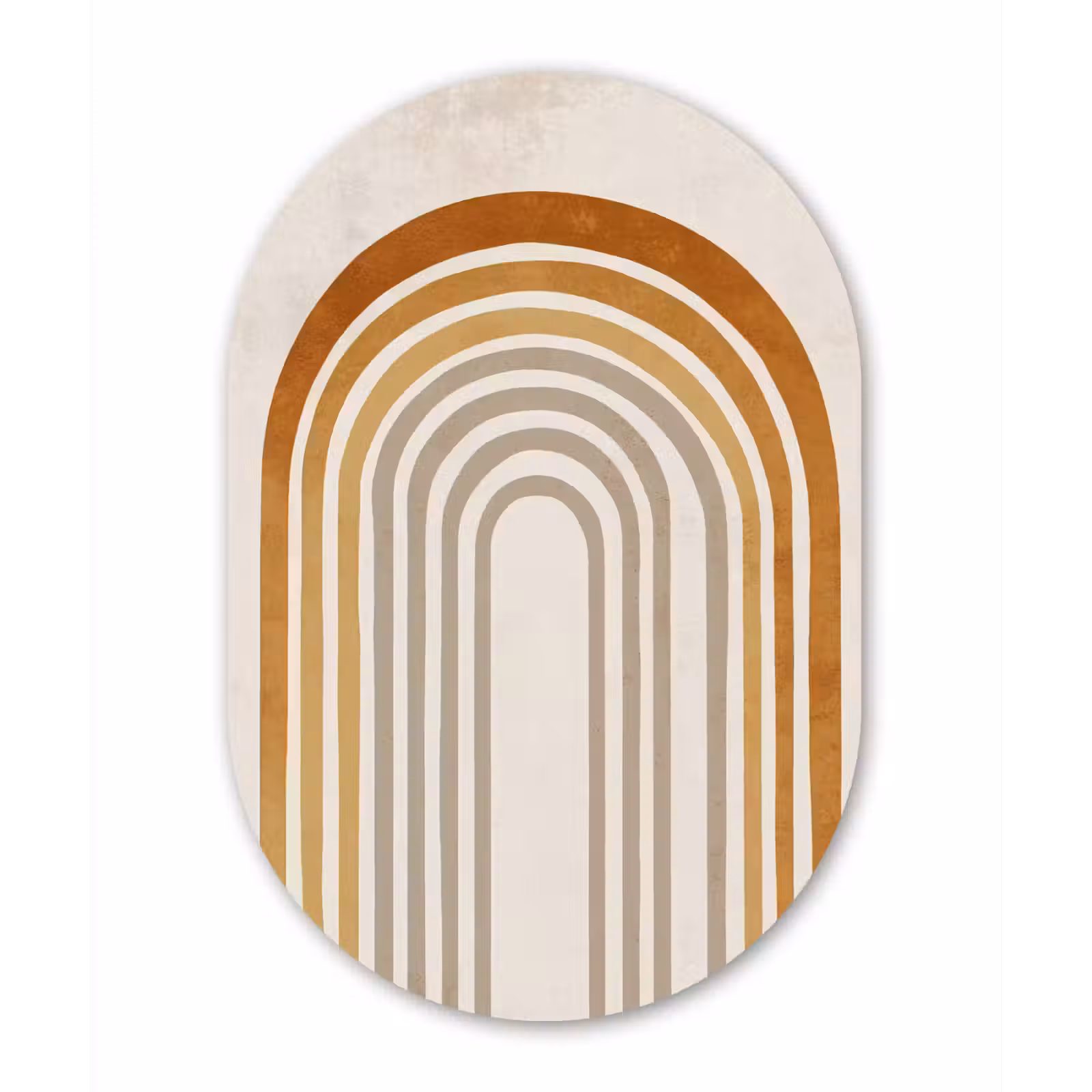 Muurovaal - aluminium - Minimalistisch - Boog - Lijnen - Beige — 1
