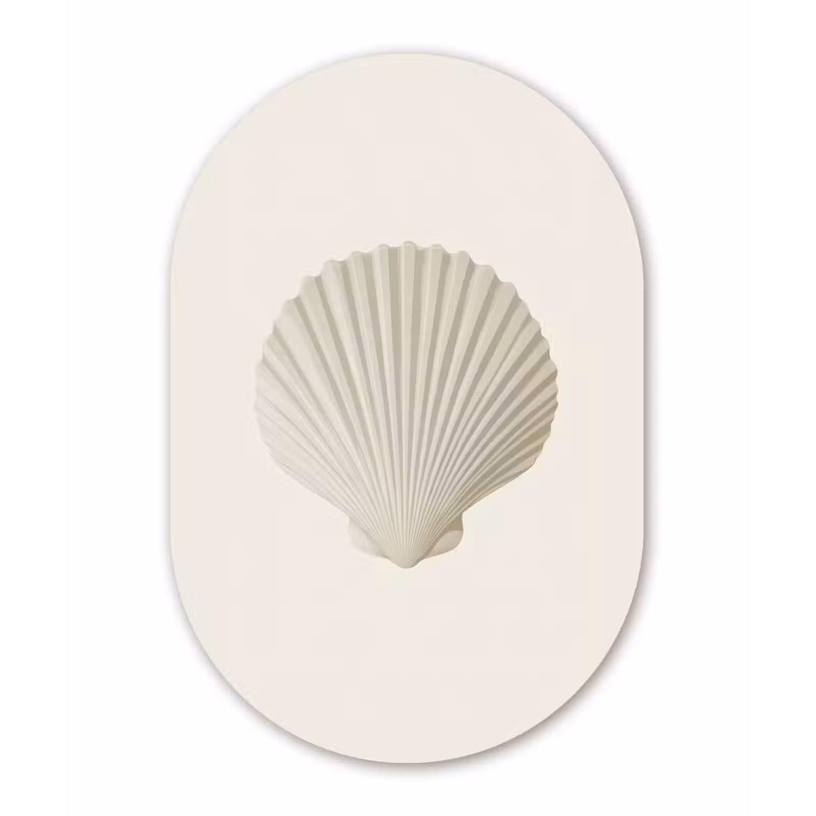 Muurovaal - aluminium - Schelp - Minimalistisch - Wit — 1
