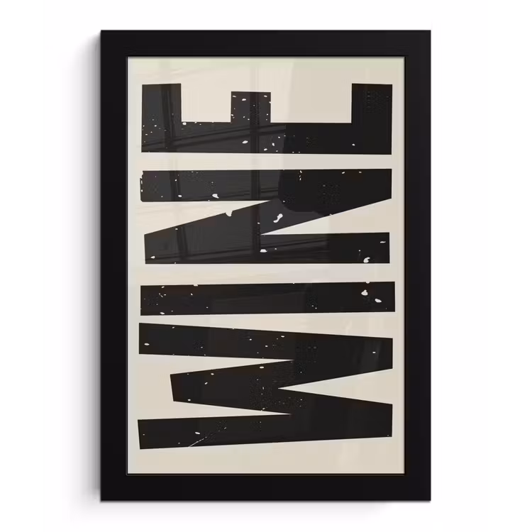 Poster met lijst - Zwart - Wijn - Decoratie - Vintage — 1