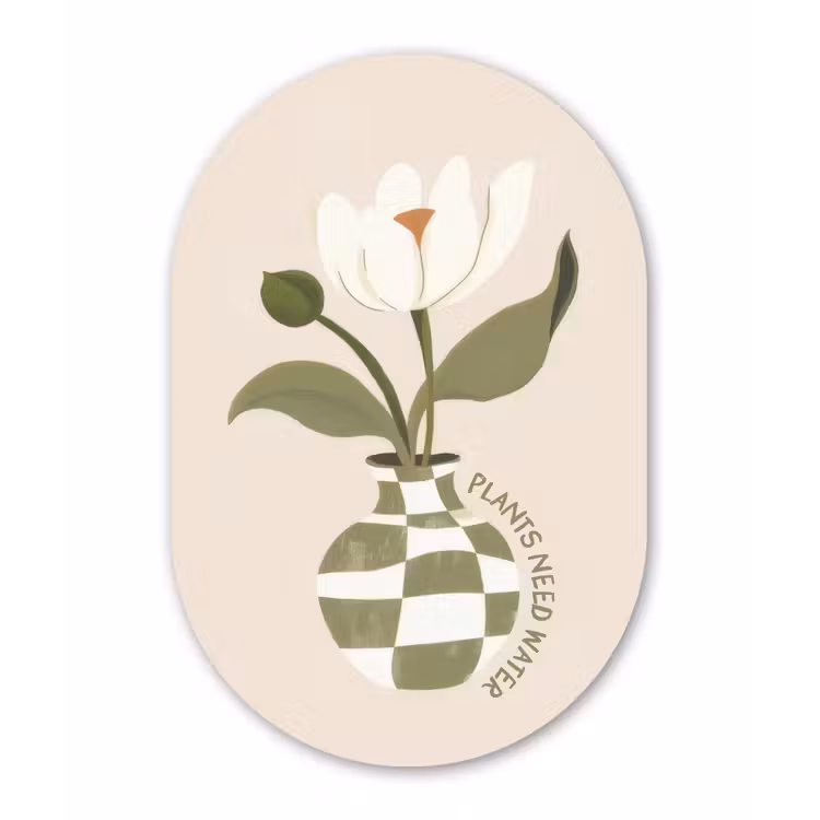 Muurovaal - aluminium - Bloem - Wit - Vaas - Quote — 1