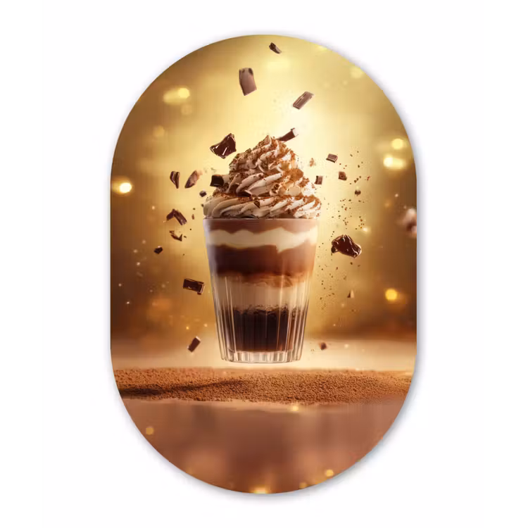 Muurovaal - aluminium - Dessert - Chocolade - Zoet - Eten — 1