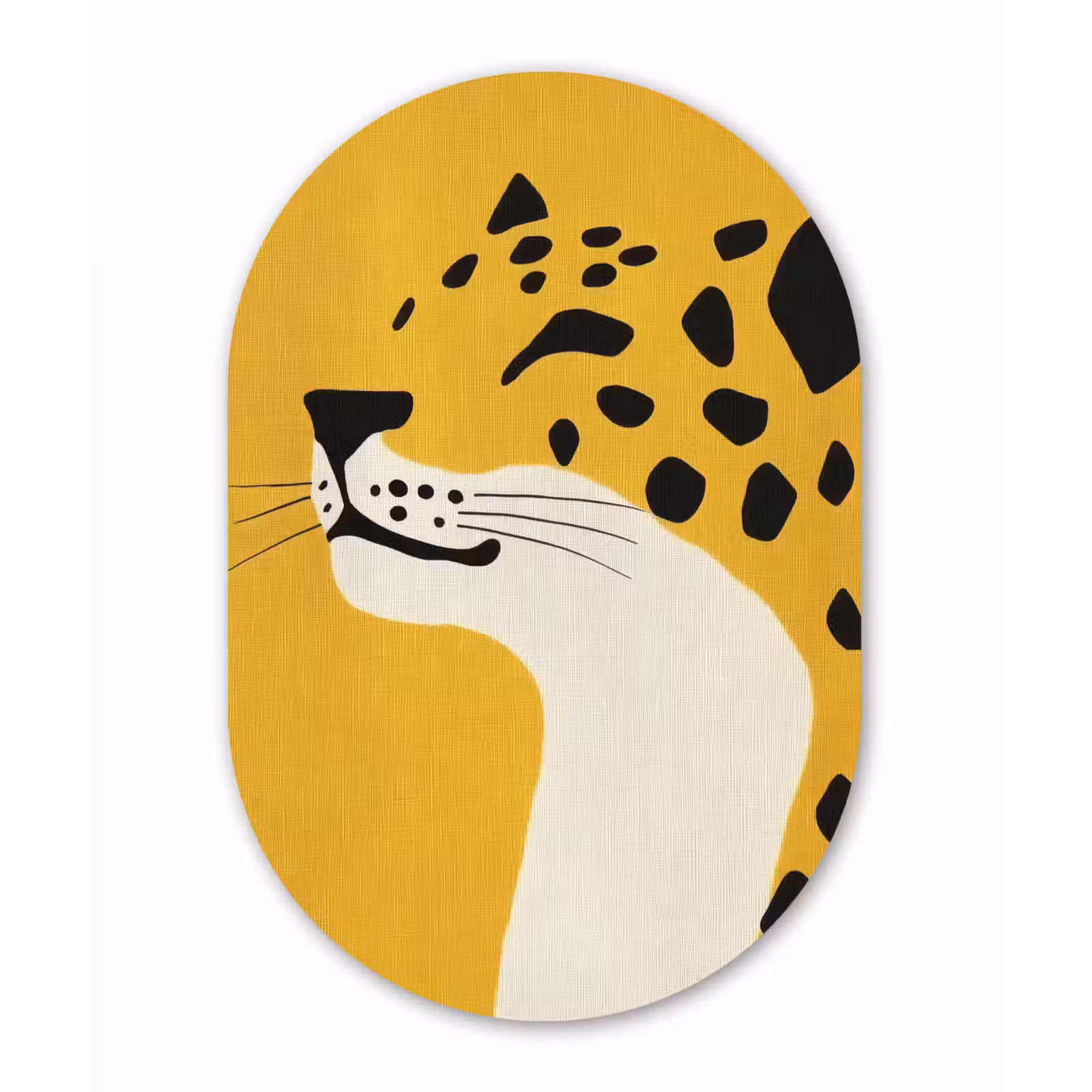 Muurovaal - aluminium - Cheetah - Illustratie - Geel — 1