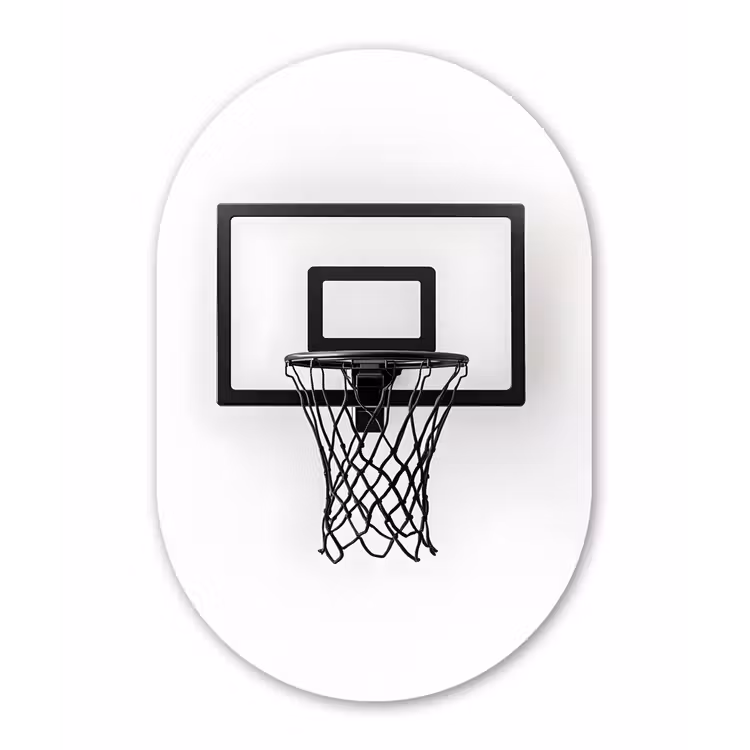Muurovaal - aluminium - Basketbalbord - Minimalistisch - Zwart — 1