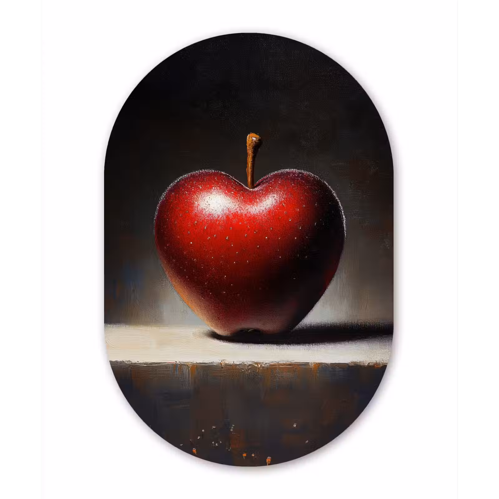 Muurovaal - aluminium - Apple - Hart - Rood — 1