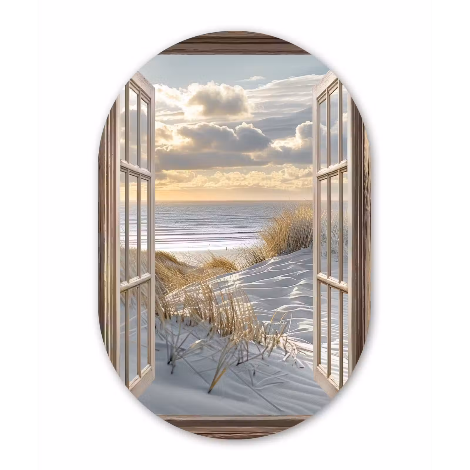 Muurovaal - aluminium - Doorkijk - Strand - Duinen - Zee - Natuur — 1